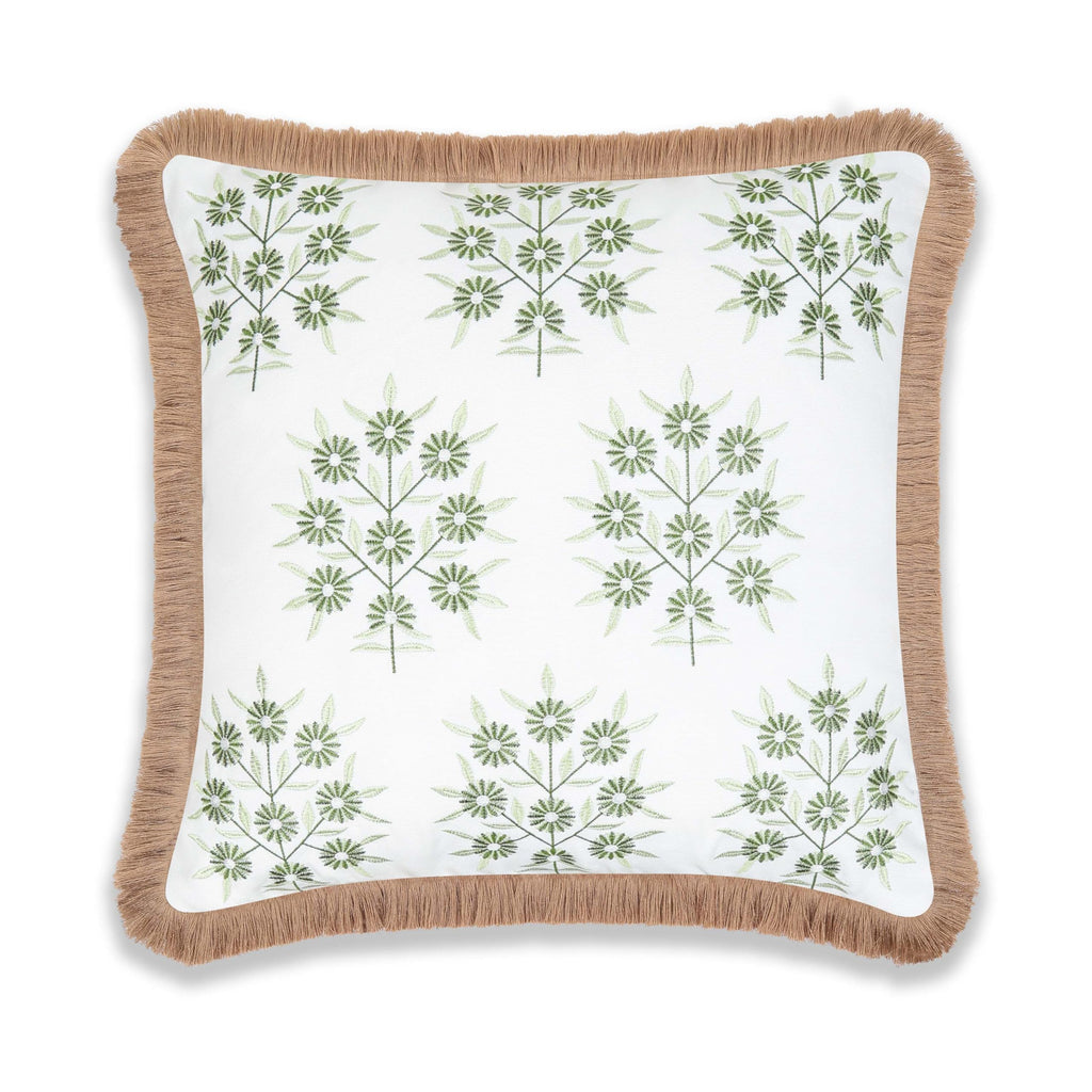Hofdeco Premium Coastal Patio Indoor Outdoor Lumbar Pillow Cover Only, 12"x20" Water Repellent for Backyard, Couch, Baby Blue Green Floral with Piping