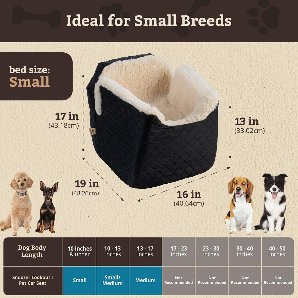 SNOOZER PET Products Lookout 1 Dog CAR SEAT, Birch Diamond, Small