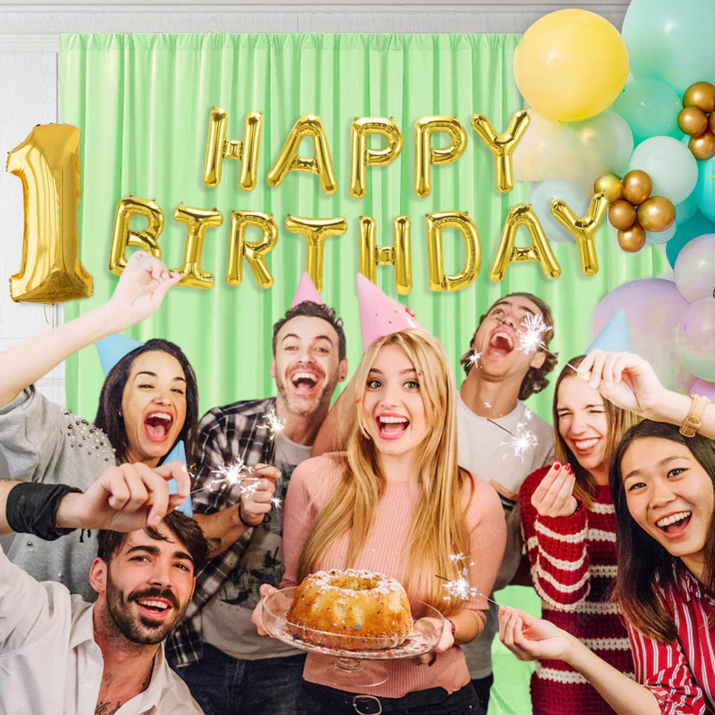 10 x 10 Feet Black A Backdrop Curtain for Partie, Background Curtains for Photoshoot, Birthday, Wedding, Halloween, Thanksgiving, Christmas, New Year Party Decorations 5Ft x 10Ft, 2 Panels