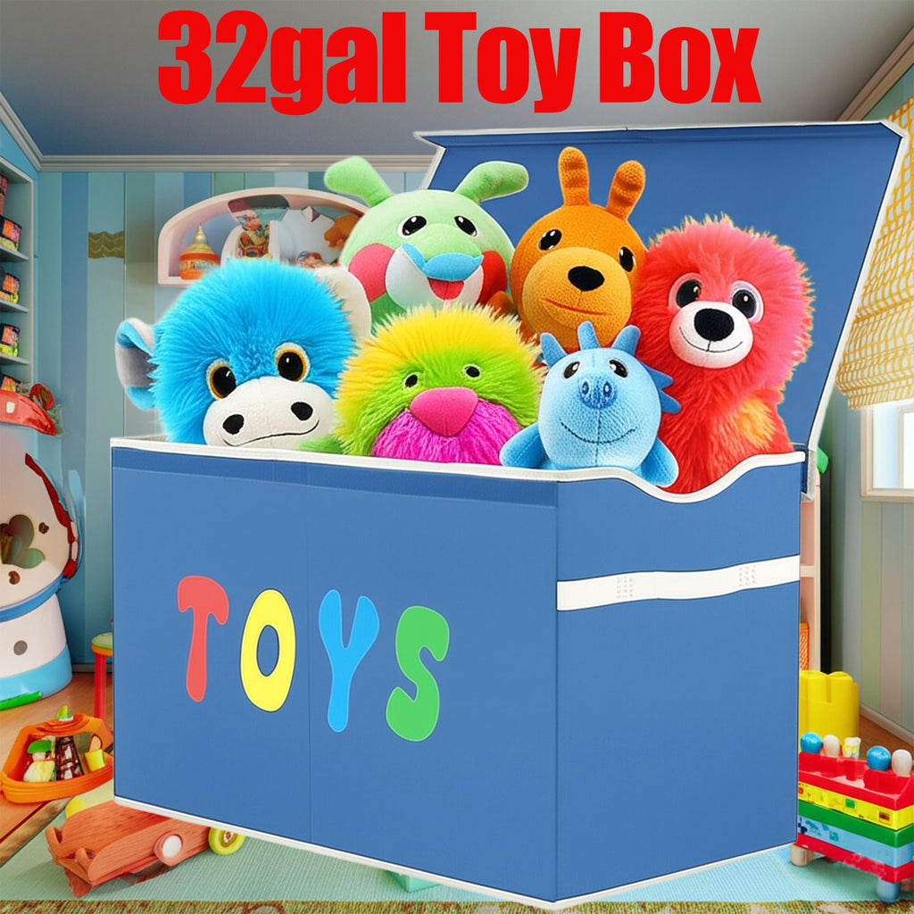 YOLOXO Toy Box Chest, Collapsible Sturdy Storage Bins with Lids, Extra Large Kids Toy Storage Organizer Boxes Bins Baskets for Kids, Boys, Girls, Nursery Room, Playroom, Closet (BLACK)