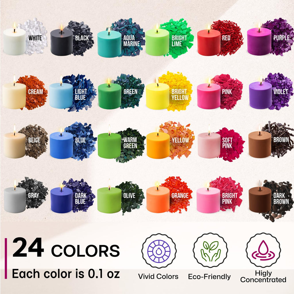 Liquid Candle Wax Dye for Soy Candle Making - 16 Popular Candle Dye Coloring Set - Premium Liquid Candle Wax Coloring - Highly Concentrated Candle Colors