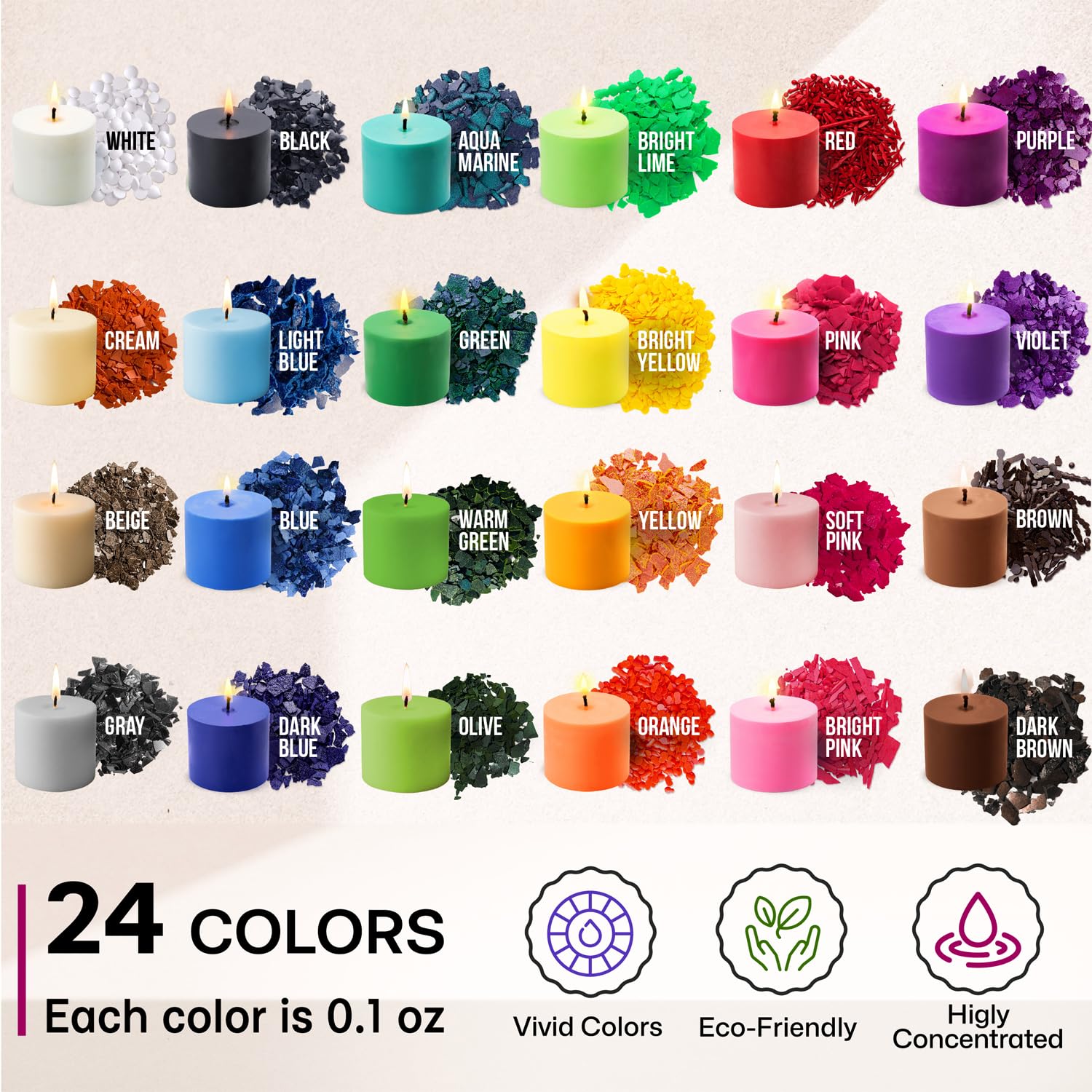 Liquid Candle Wax Dye for Soy Candle Making - 16 Popular Candle Dye Coloring Set - Premium Liquid Candle Wax Coloring - Highly Concentrated Candle Colors