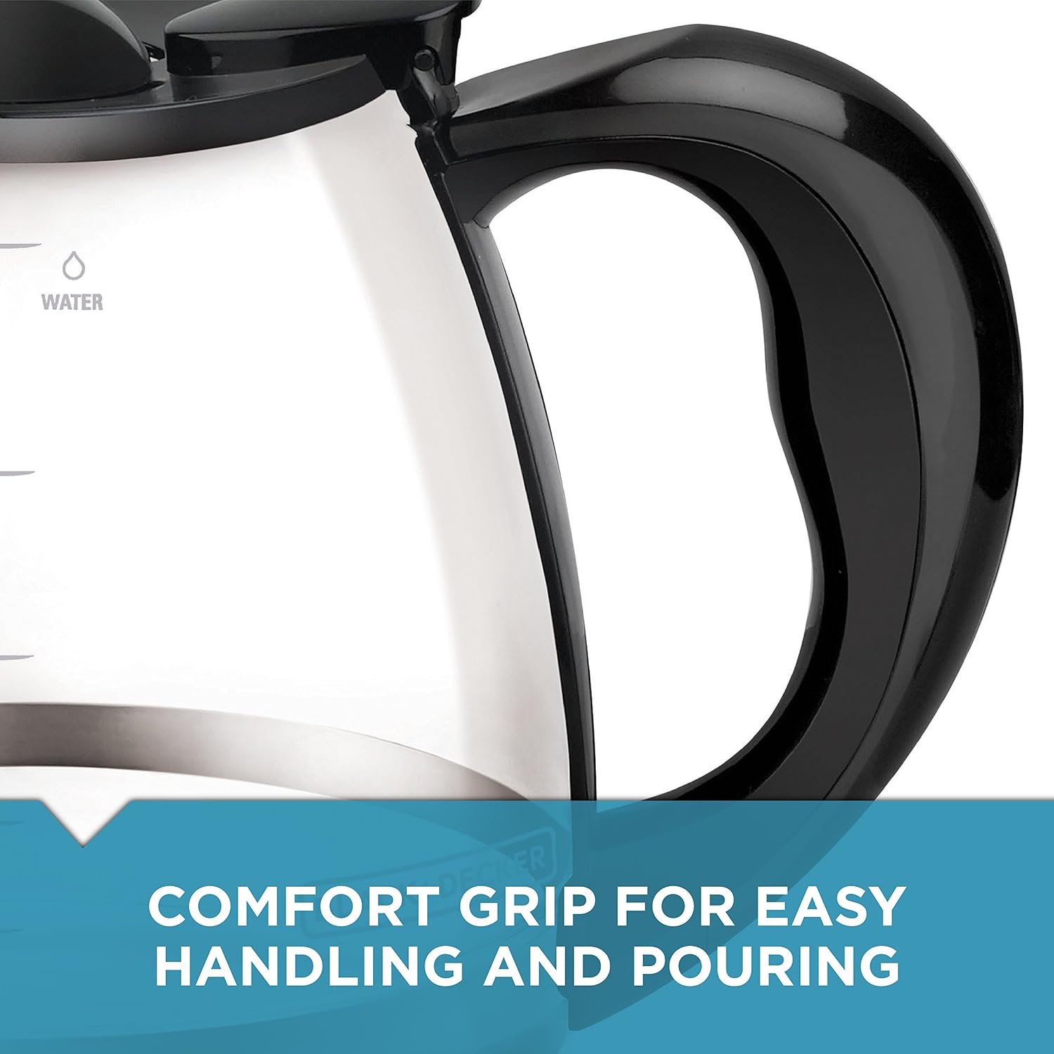 Black+Decker GC3100B TC1200B 12-Cup Replacement Carafe, Black Handle