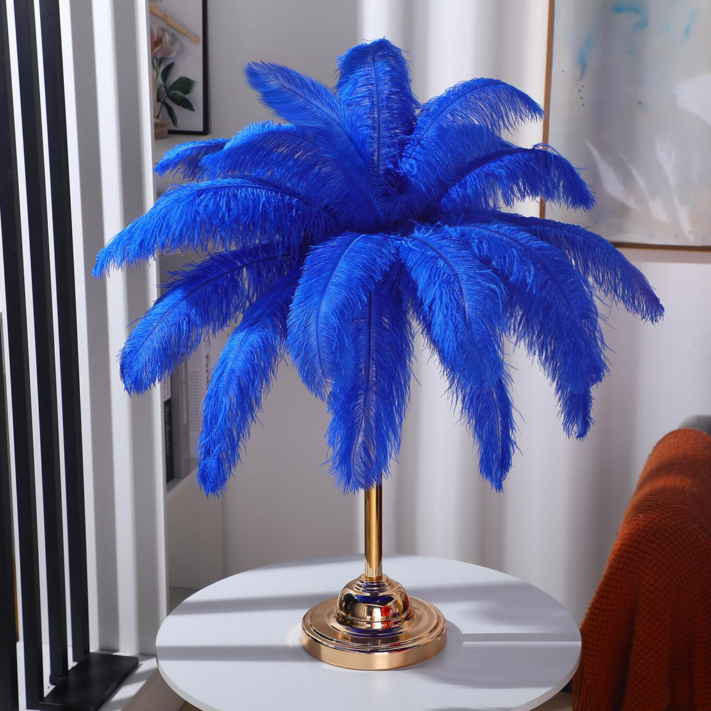 Retrowavy 50 Pcs 14-16 Inches Large Natural Ostrich Feathers Bulk for Centerpieces for Wedding Party Centerpieces Home Decoration Flower Arrangement (Black)