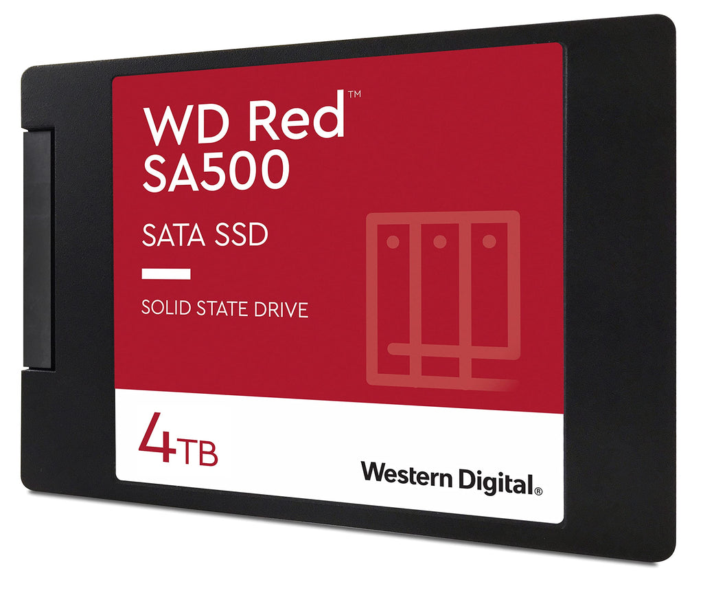 Western Digital 4TB WD Red SA500 NAS 3D NAND Internal SSD - SATA III 6 Gb/s, 2.5"/7mm, Up to 560 MB/s - WDS400T1R0A, Solid State Hard Drive