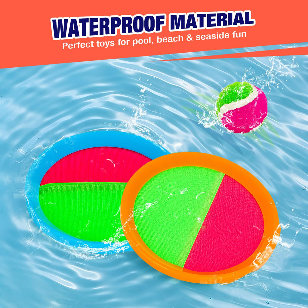 Toss and Catch Ball Game Set - Outdoor & Indoor Sports Toys for Kids - Outside Games for Yard, Lawn, Camping, Beach, Pool - Classic Sticky Paddle Ball Toy for 3 4 5 6 7 8-12 Year Old Boys Girls Gifts