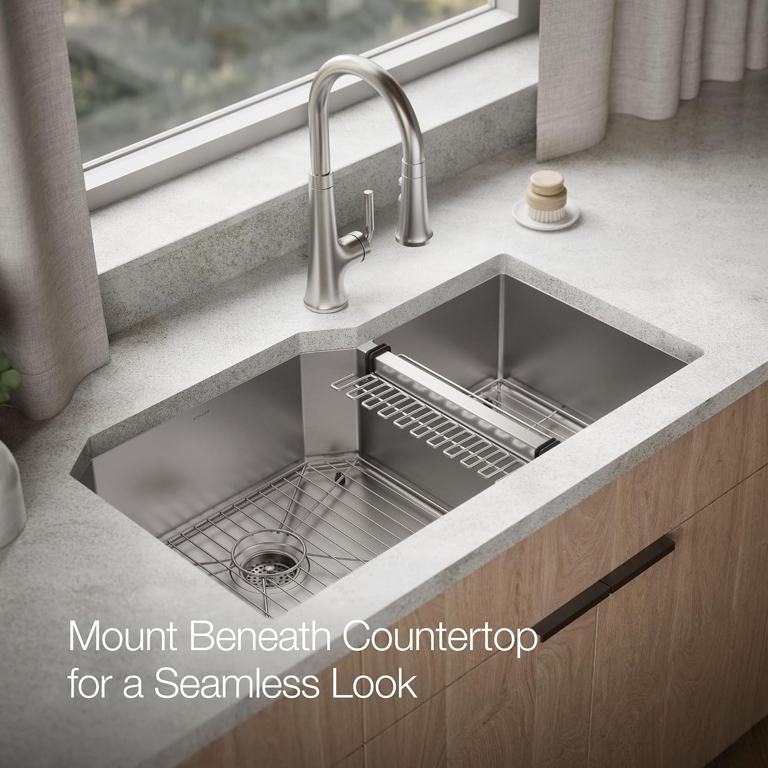 KOHLER Strive Self-Trimming Farmhouse SmartDivide
