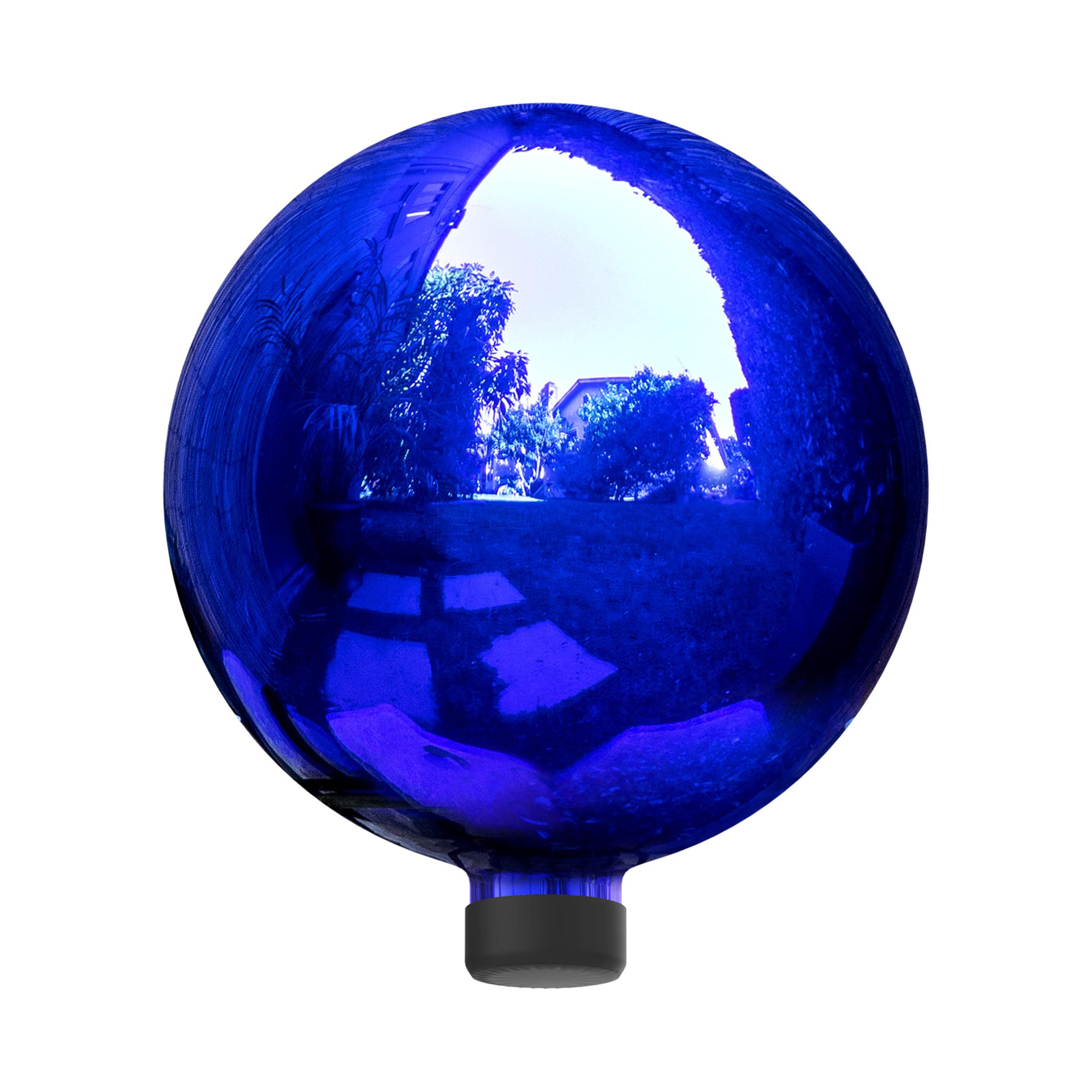 Alpine Corporation | 10" Indoor/Outdoor Glass Gazing Globe — Festive Garden & Yard Décor Accent — Blue
