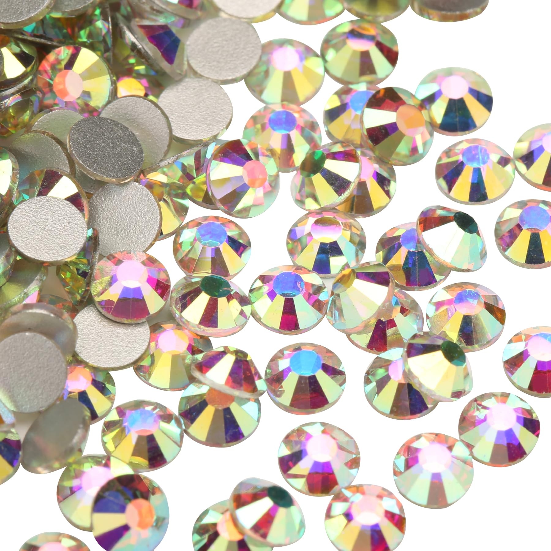 2880 Pieces Flatback Rhinestones Glue Fix Crystal Glass Diamantes Gems for Crafting Nail Art Crafts Decorations Clothes Shoes 1.4 mm (ss3, Amber)