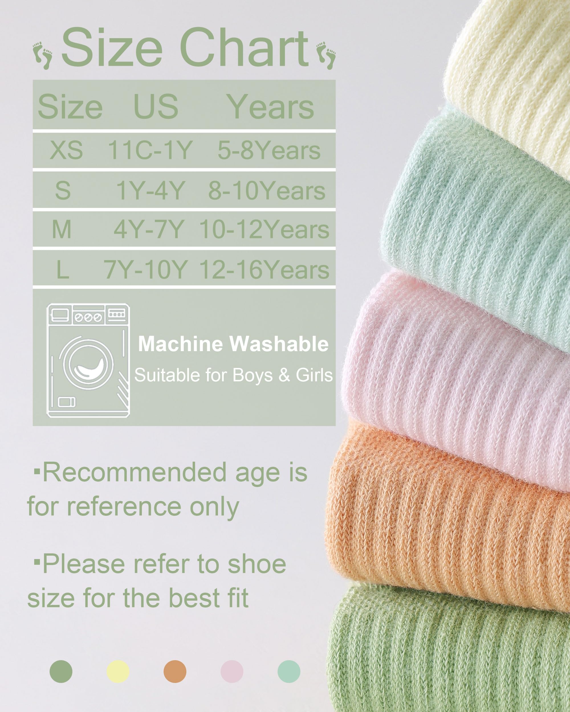 No Show Cotton Socks for Girls and Boys - Low Cut, Breathable, Non-Slip Short Socks for Kids - 5/10 Pairs