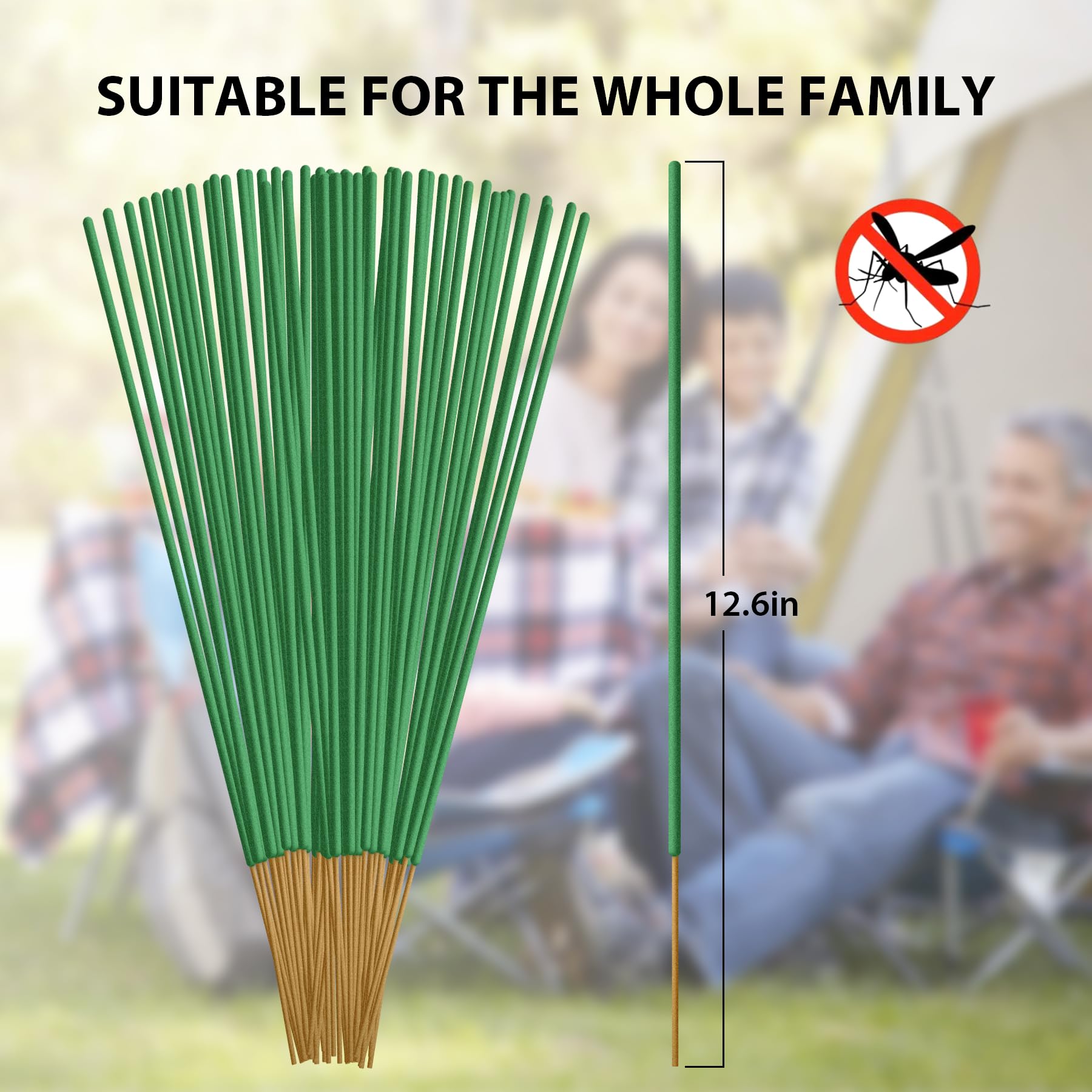 BugBai Mosquito Repellent Outdoor Patio 120 PCS, Citronella Oil Mosquito Incense Sticks Indoor Home Pet Family Safe, Natural Plant-Based Bug Insect Barrier for Yard Garden Lawn Camping Fishing, 0.5 lb