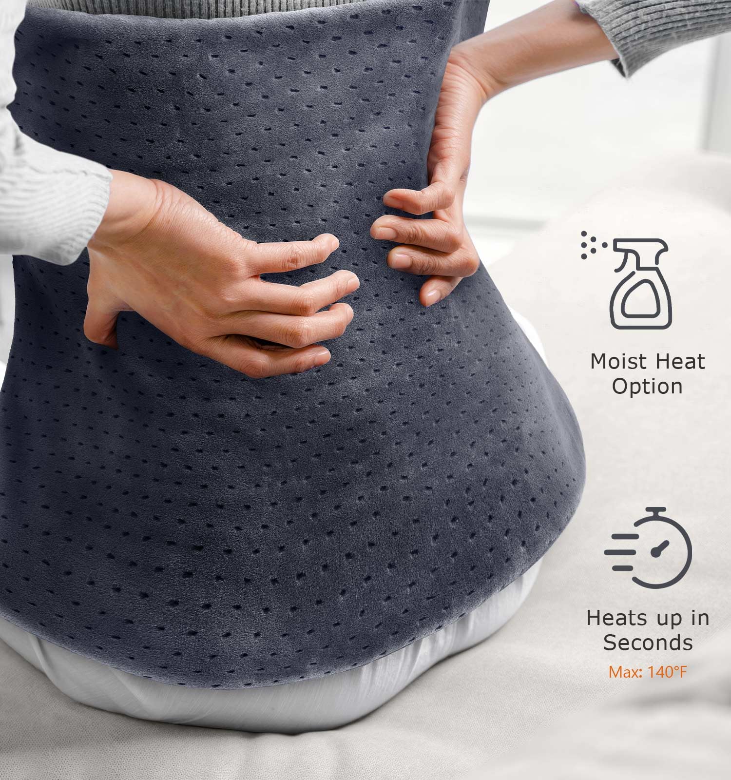 Fathers Day Dad Gifts from Daughter, Heating Pad for Back Pain & Cramps - Ultimate Pain Relief & Versatile Gift for Women, Men - Ideal for Christmas, Soft Machine Wash Fabric, King Size 12"x24"