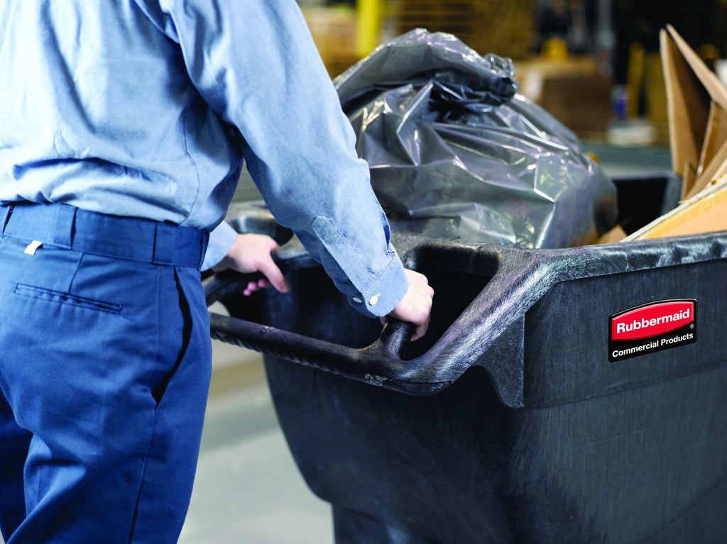 Rubbermaid Commercial Products Tilt Dump Truck, 1 Cubic Yard, 2100 lb Capacity, Black, Heavy Load Capacity with Wheels, Trash Recycling Cart for Office/Warehouse/Facility Management