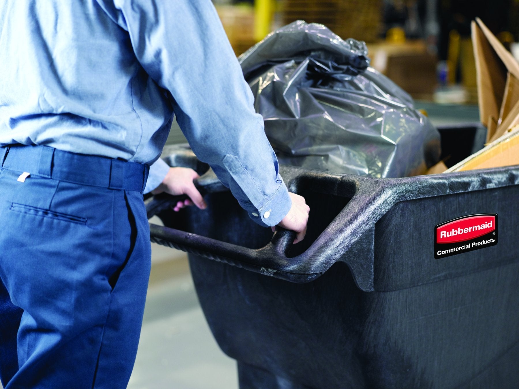 Rubbermaid Commercial Products Tilt Dump Truck, 1 Cubic Yard, 2100 lb Capacity, Black, Heavy Load Capacity with Wheels, Trash Recycling Cart for Office/Warehouse/Facility Management