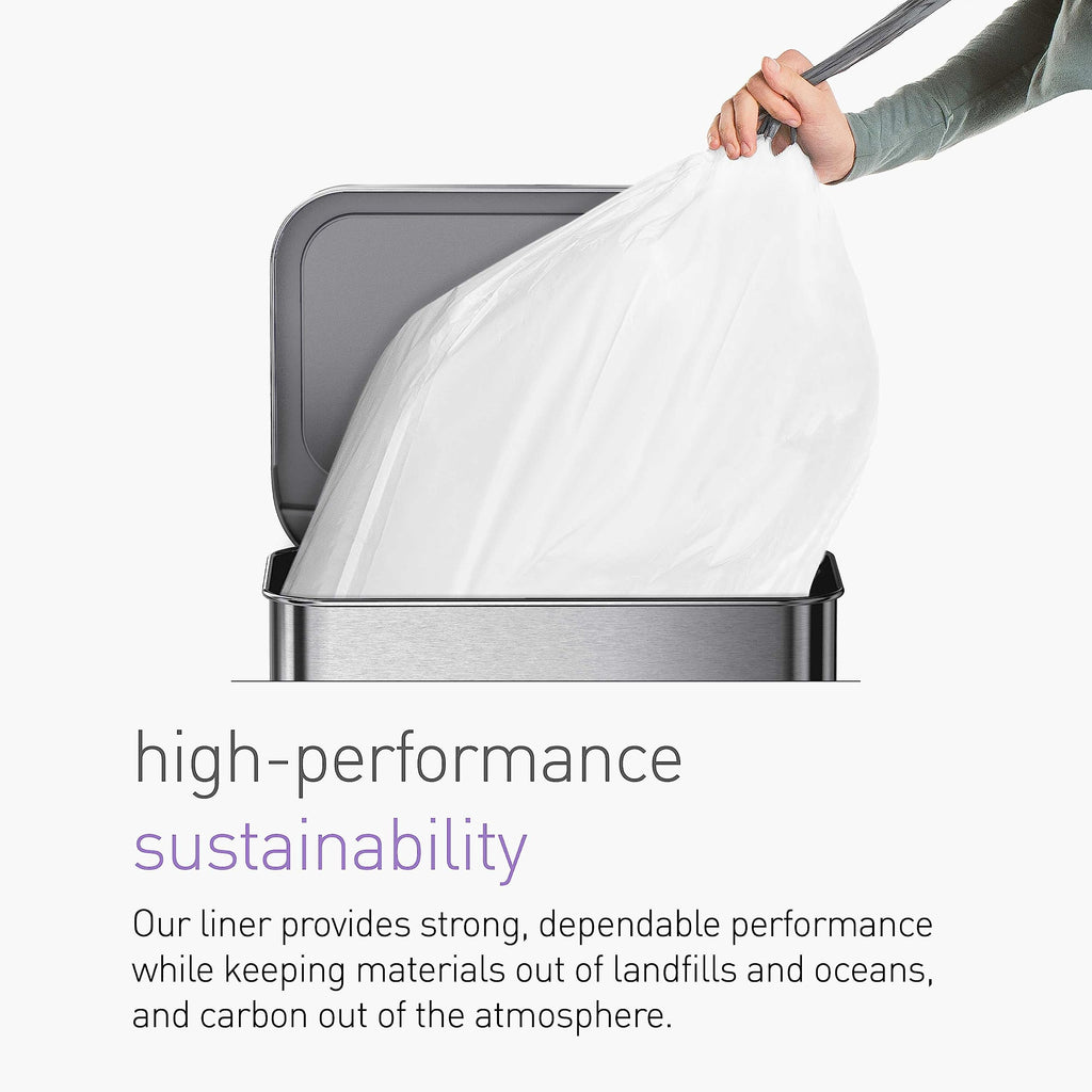 simplehuman Code H 60 Count, Genuine Odorsorb Custom Fit Liners, Drawstring Odor Absorbing Trash Bags in Dispenser Packs, 30-35 Liter / 8-9 Gallon