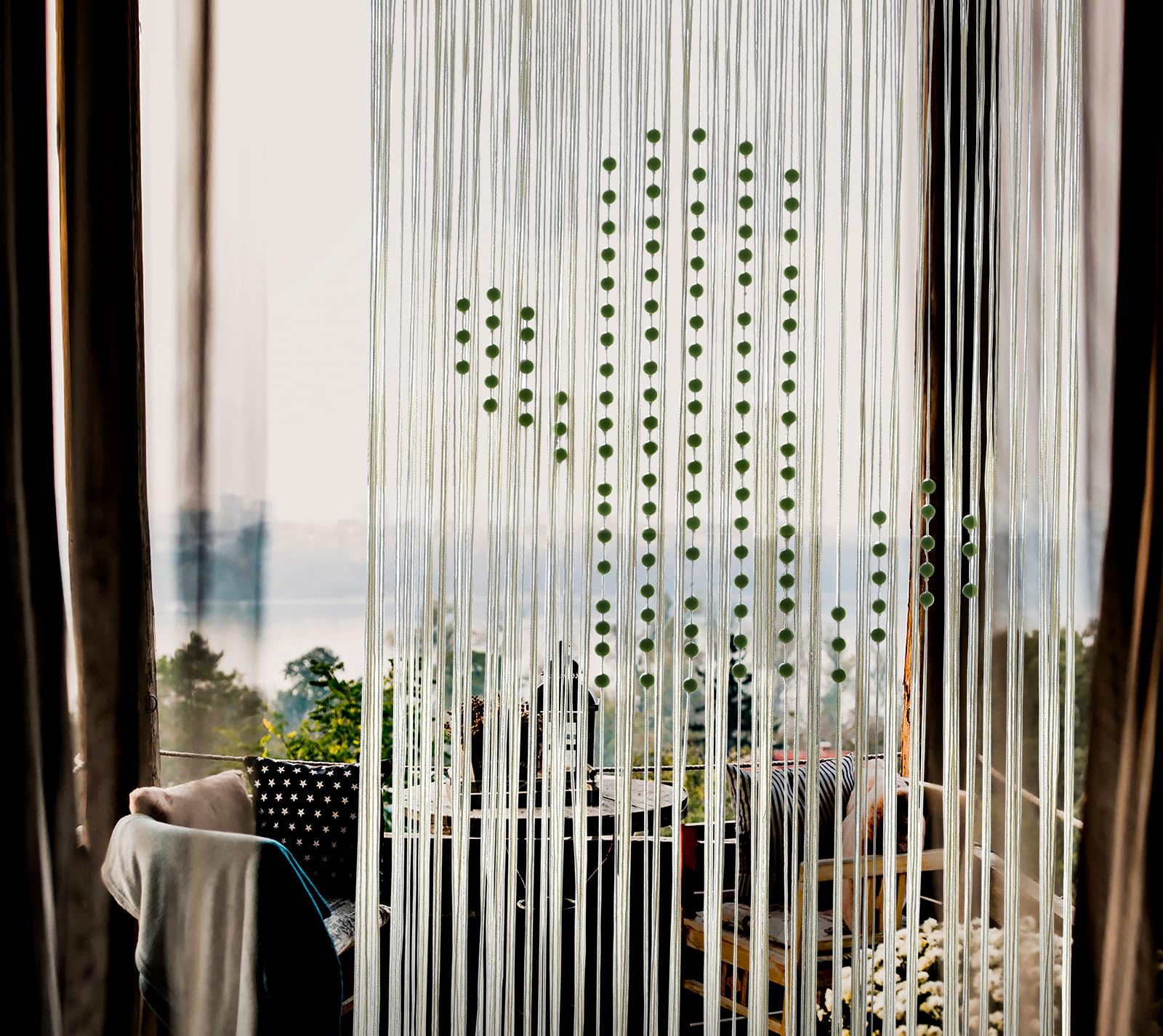 Flber Macrame Curtain Window Macrame Room Divider Doorway Curtain Boho Macrame Wall Hanging Living Room Bedroom Decor 42" W x 75" H