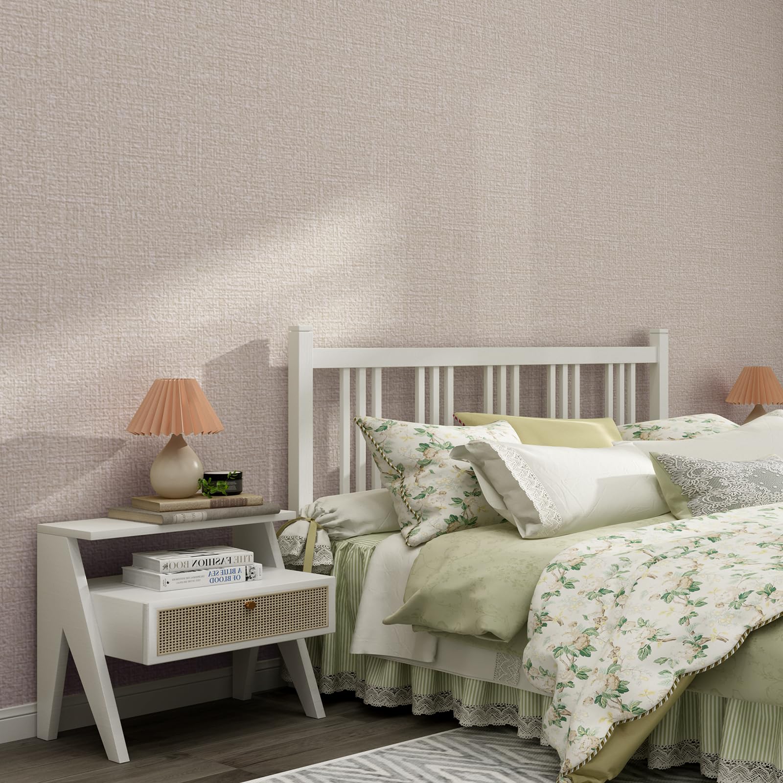 Grasscloth Peel and Stick Wallpaper 20.8"x394" Gray Thick Fabric Textured Linen Classic Faux Grassweave Neutral Removable Wallpaper Vinyl Film Roll for Home Use