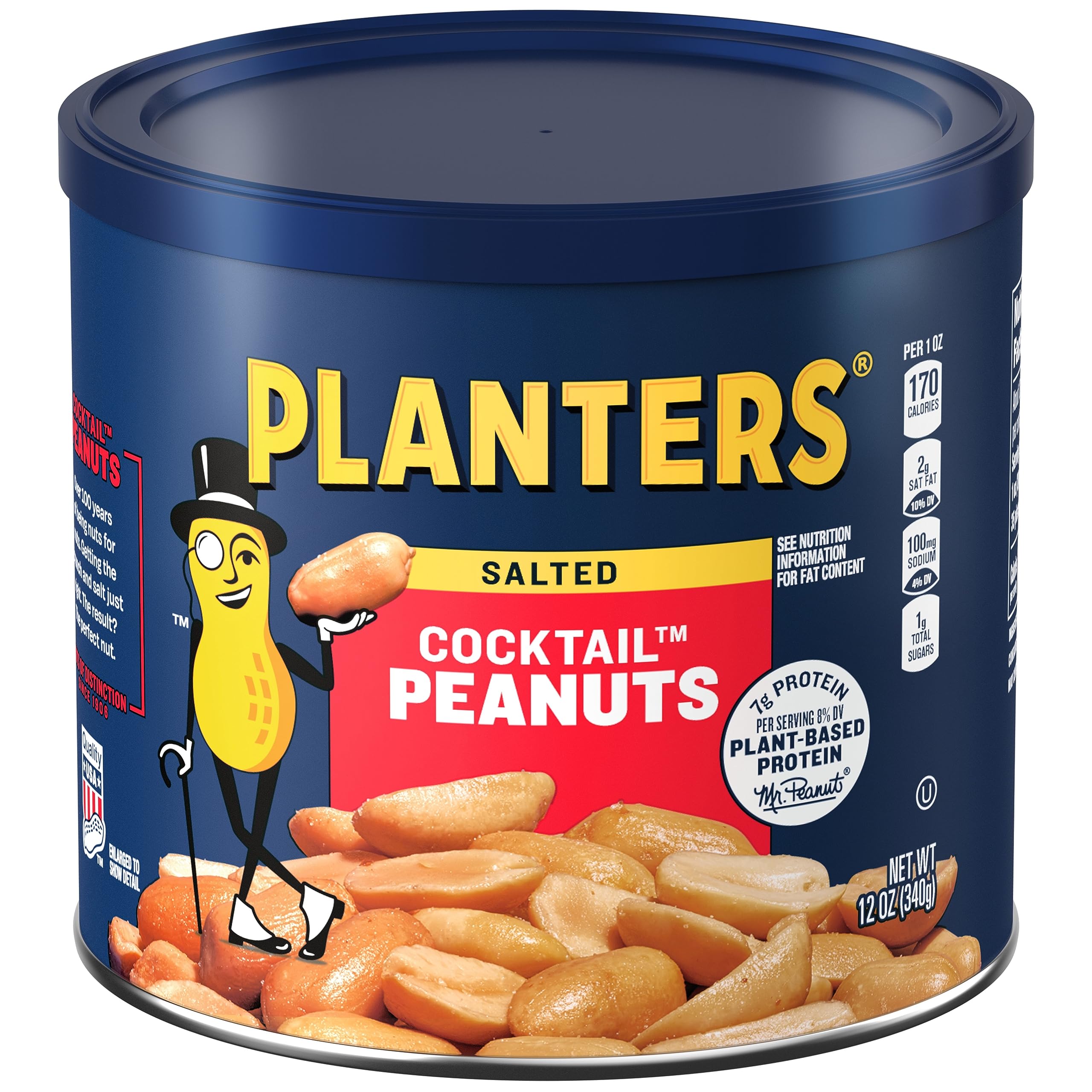 PLANTERS Honey Roasted Peanuts, 12 oz Jar, Planters Honey Roasted Peanuts