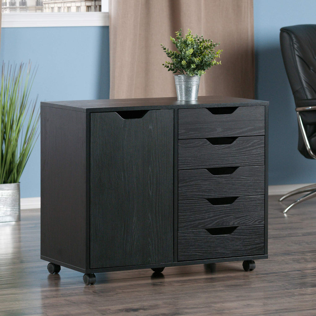 Winsome Halifax Mobile Storage Cabinet with Doors & Drawers, Stylish & Functional Home Storage Cabinet for Filing, Kitchen Organization, Moveable Furniture for Office, Dorms, Apartments
