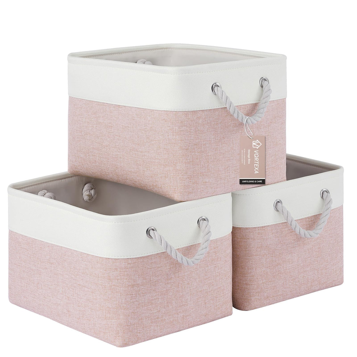 Storage Baskets for Shelves 11.8x7.9x5.2 Inch, Foldable Fabric Storage Bins with Handles, Small Storage Baskets for Organizing Closet, Office, Home Organization (1-Pack, Gray)