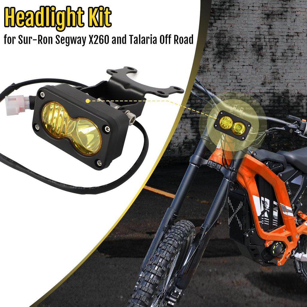 motoparty Headlight Kit for Sur-Ron Segway X260, Clear White 6000-6500K Spot/Flood Light Pods Combo Kit, Motorcycle Lights Bars Accessories, Bright Front Lamp （3 Inch）
