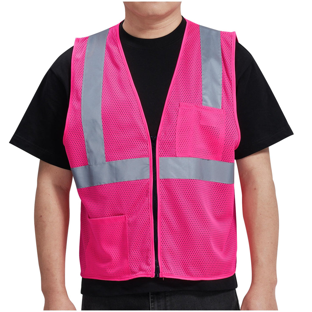 AYKRM 2 Pocket Mesh High Visibility Reflective Safety Vest for men & Women ANSI/ISEA 107 Standards