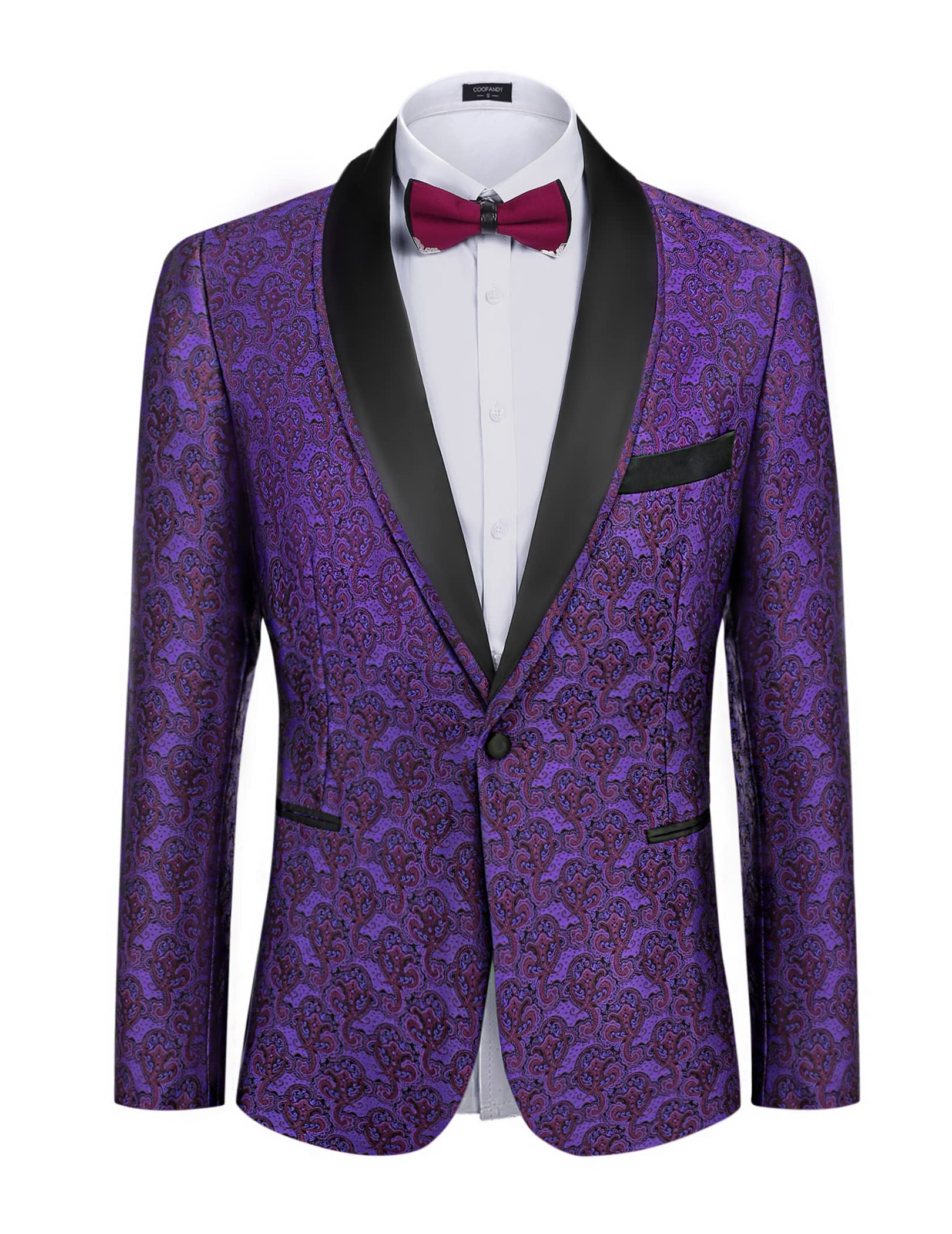COOFANDY Men's Floral Tuxedo Suit Jacket Slim Fit Dinner Jacket Party Prom Wedding Blazer Jackets