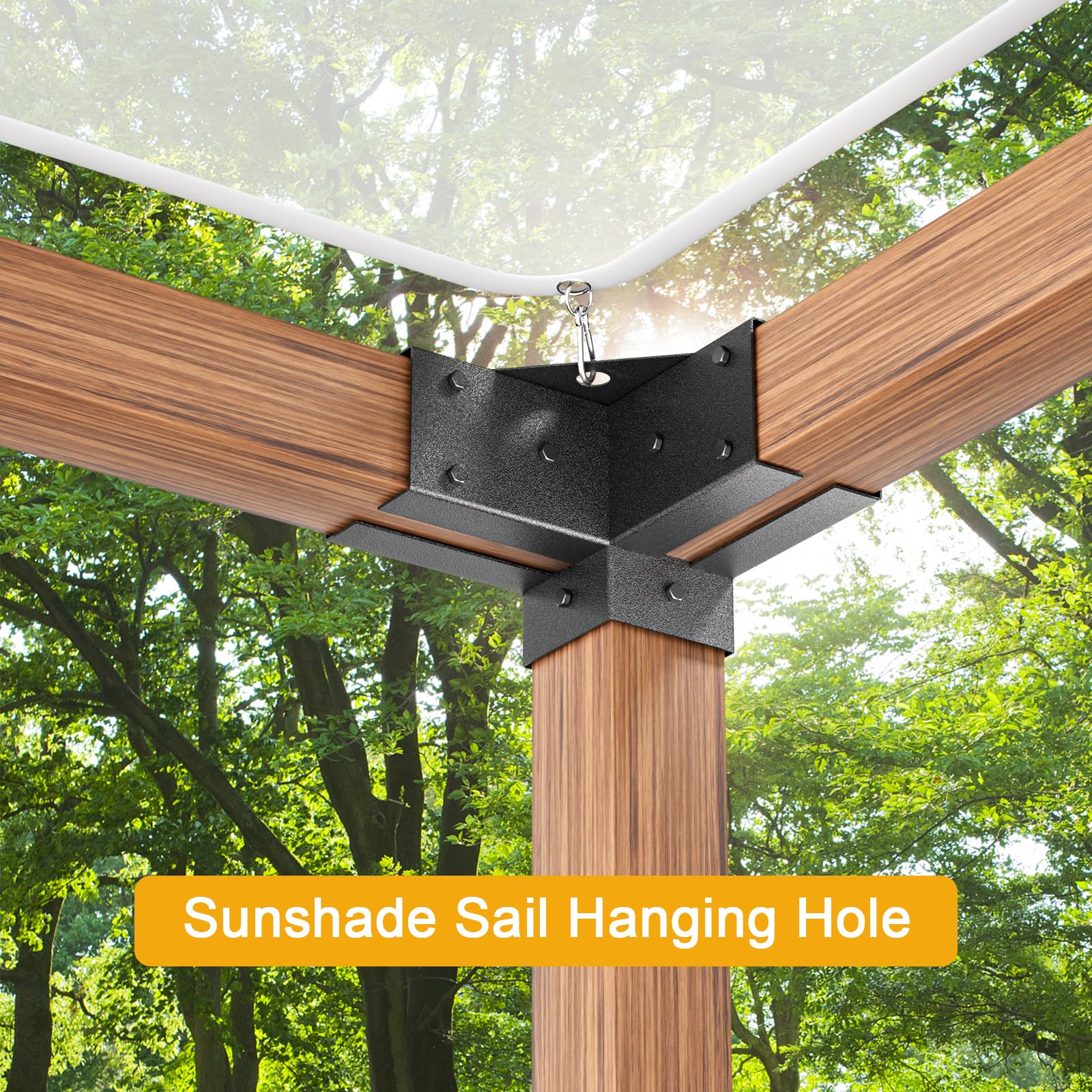 Woodwork Pergola Kit 2 Pcs- Post and Beam T Brackets - Modular Sizing Pergola Brackets Hardware fit for 4 x 4 Lumber, Heavy Duty