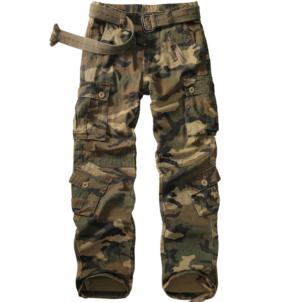 Womens Cargo Pants Army Combat Work Pants with 8 Pockets Casual Cotton Ripstop Construction Pants