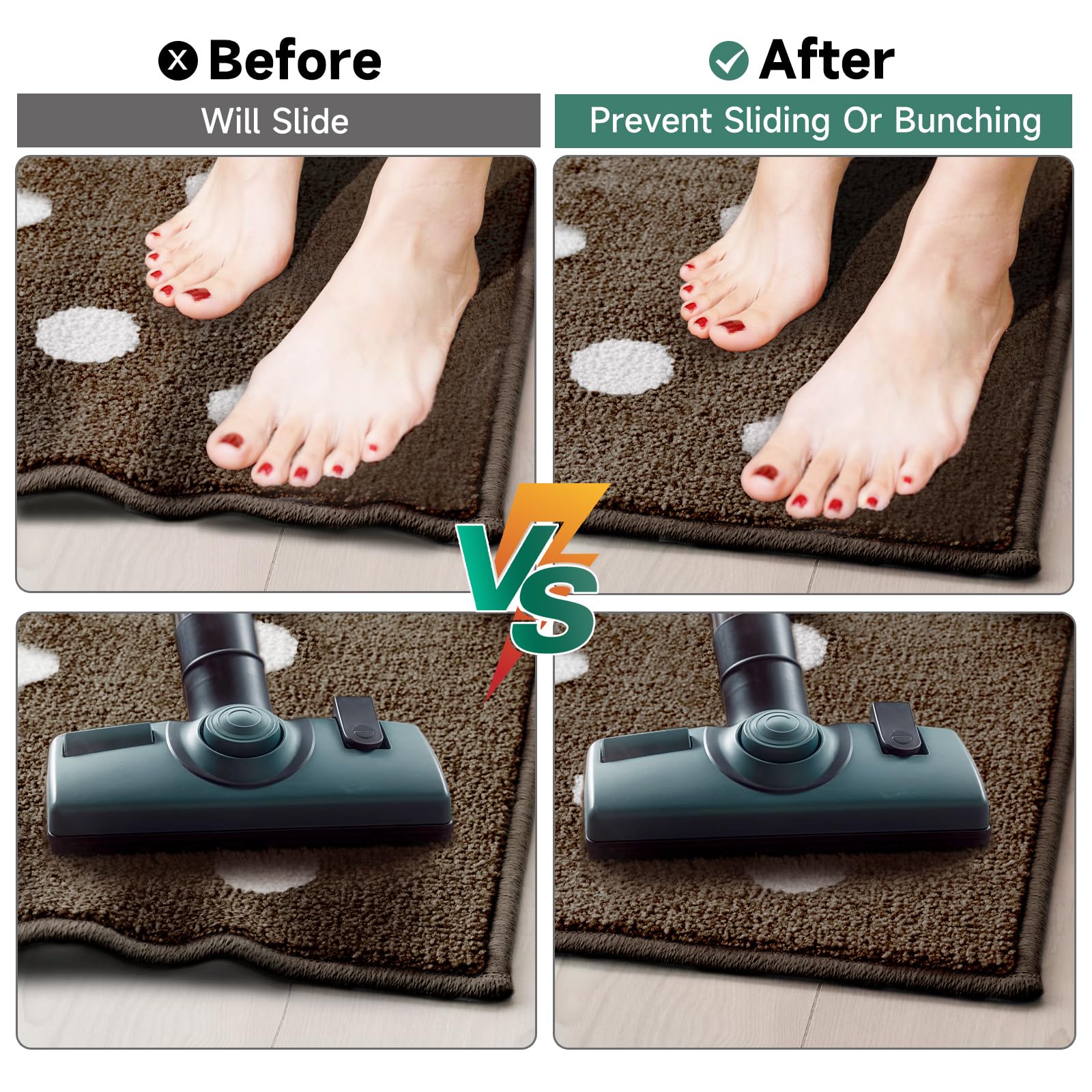 BALEINE Non Slip Rug Pad Rug Gripper for Hardwood Floors, Extra Thick Non Slip Mat Under Carpet (2'x3')