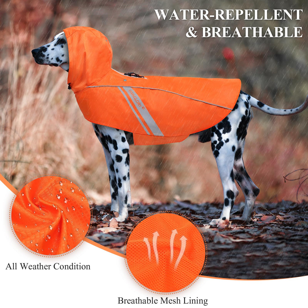 VIVAGLORY Wetoff Dog Raincoat, Rain Coat for Dog All Seasons Adventure, Rain Jacket with Harness Hole & Hood, Reflective Lightweight Waterproof for Doggy & Puppy, XXS, Blue