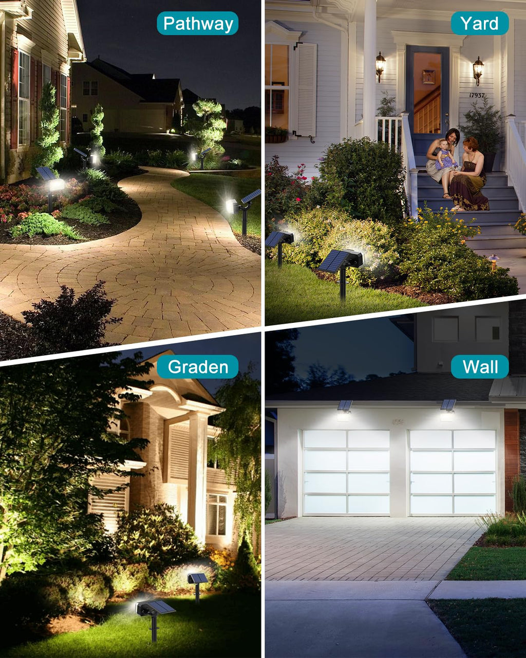 Solar Spot Lights Outdoor Waterproof IP65, 102 LEDs Solar Spotlights with Adjustable Light & Panel, [4 Modes/6 Pack] Landscape Flood Powered Lights for Outside Yard Garden Pathway(Warm White)