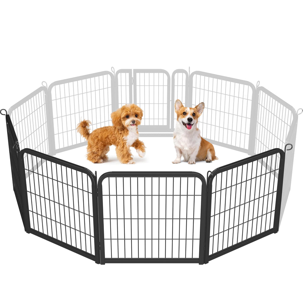 Yaheetech Dog Playpen, 24 inch 2 Panels Dog Pen for Indoor Heavy Duty Puppy Exercise Pen Metal Pet Fence for RV Camping/Yard/Garden