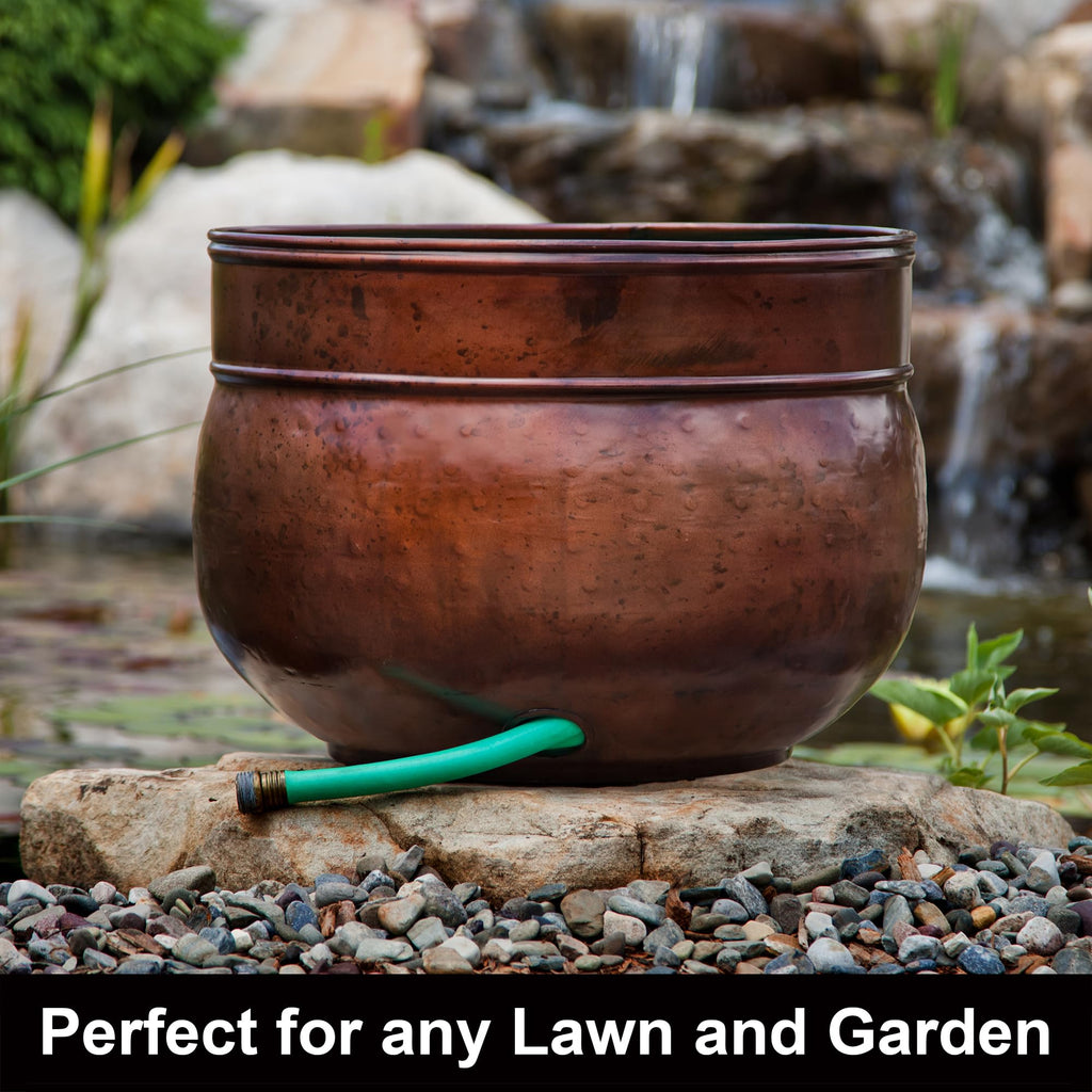 Liberty Garden Products Garden 1901 Rustic Garden Hose Pot, Holds 100-Feet of 5/8-Inch, Bronze