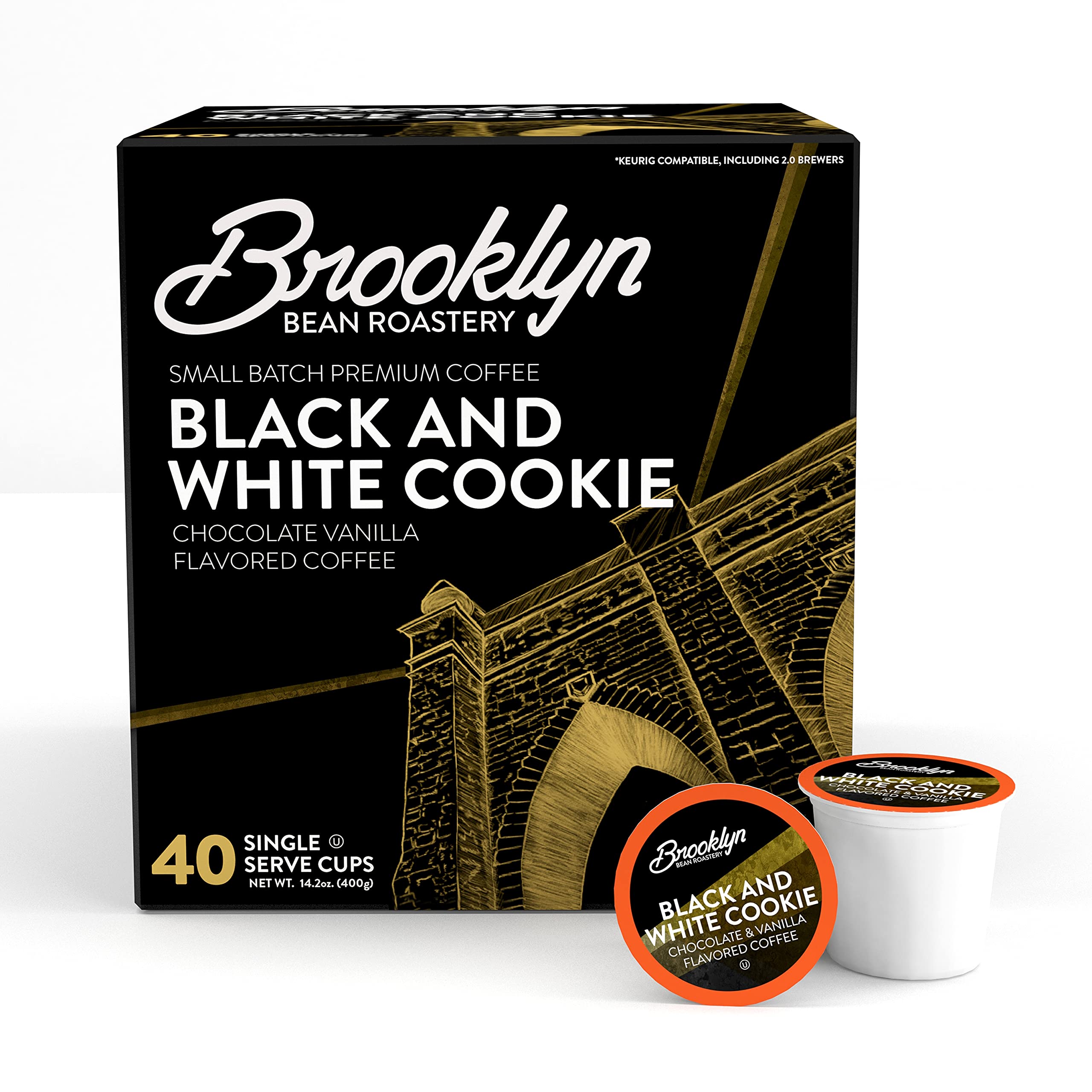 Brooklyn Beans Coffee Pods, Medium Roast Gourmet Variety Pack - Compatible with Keurig K Cup Brewers Including 2.0 Machines, 40 Count