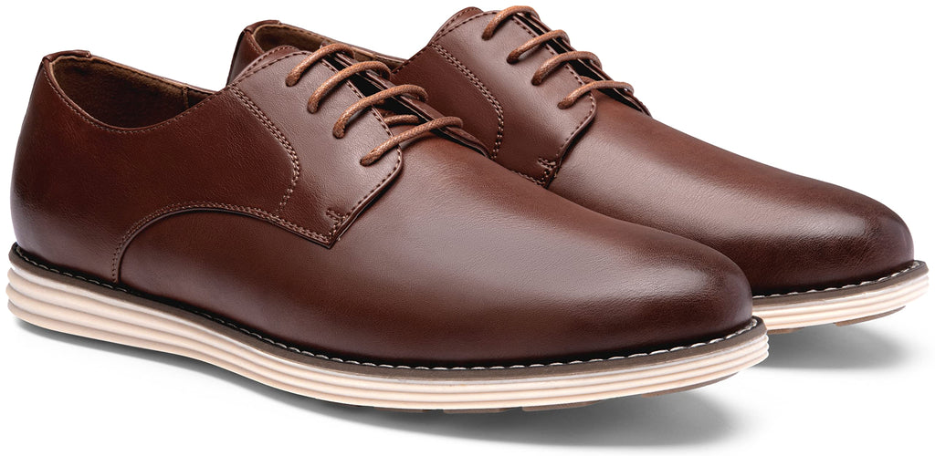 Vostey Mens Casual Dress Shoes Wingtip Plain Business Dress Shoes for Men
