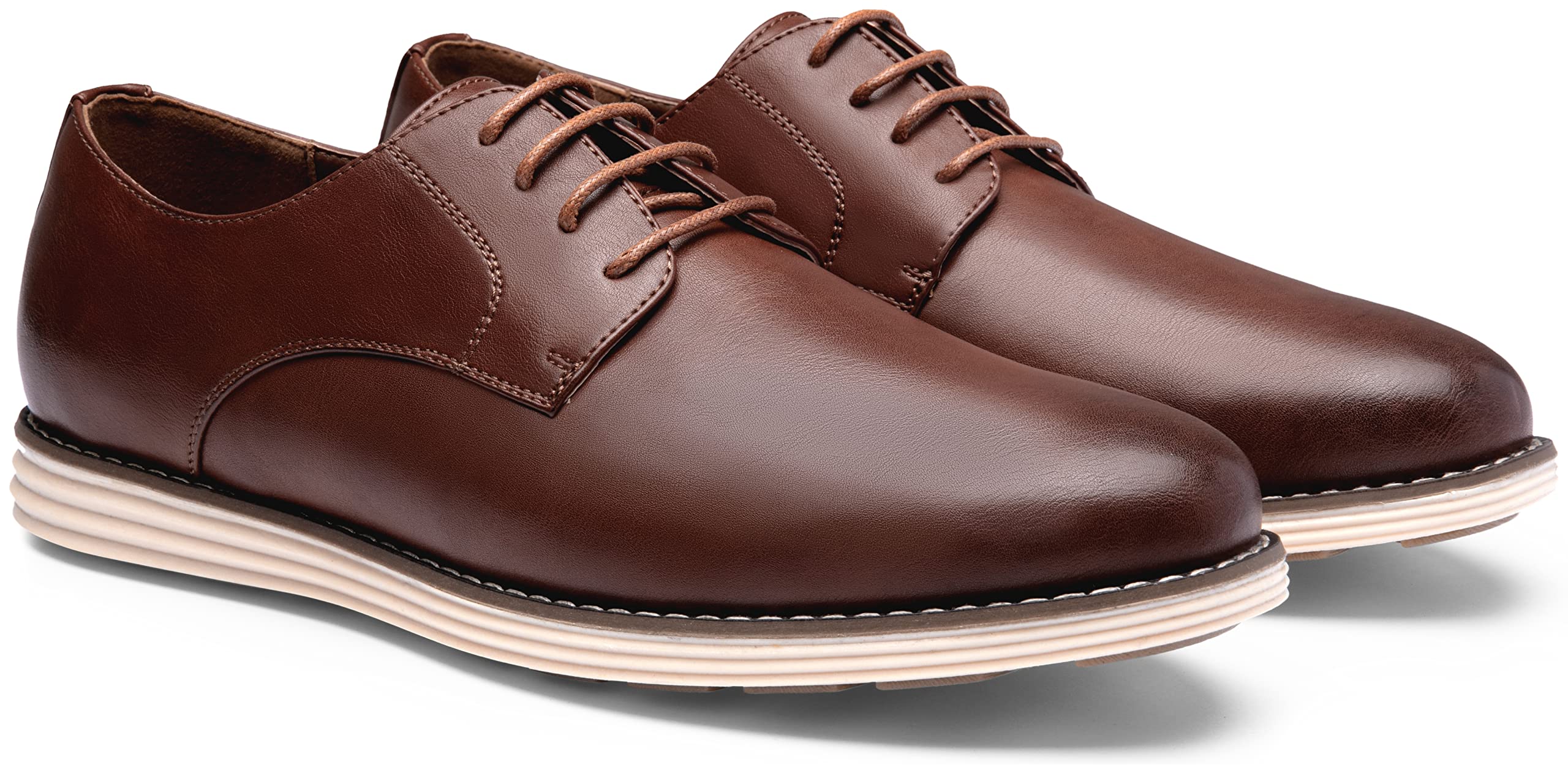 Vostey Mens Casual Dress Shoes Wingtip Plain Business Dress Shoes for Men