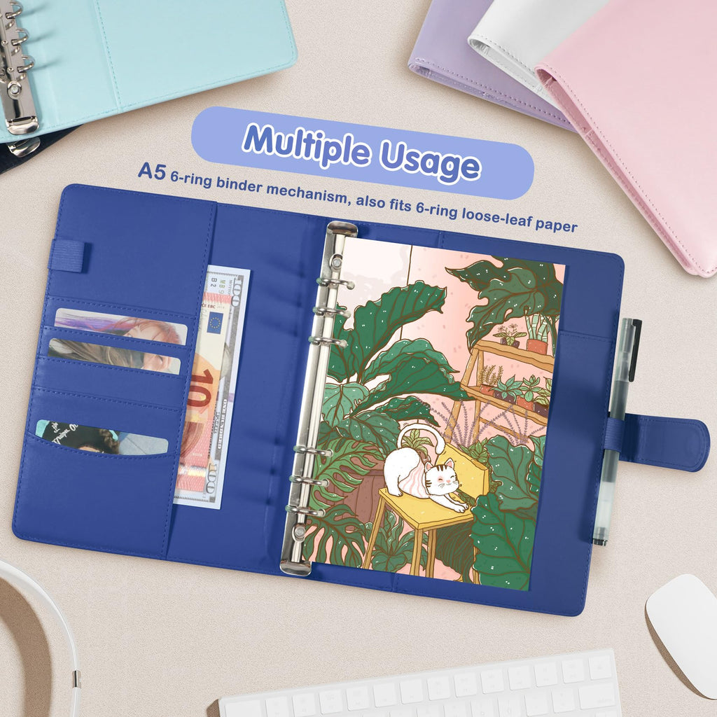 A5 Kpop Photocard Binder with 30 Pack 4-Pocket Card Pages, 6 Ring A5 Binder Card Collector Album with 240 Card Slots,PU Leather Binder Cover with Magnetic Buckle Closure for Organizing Trading Card