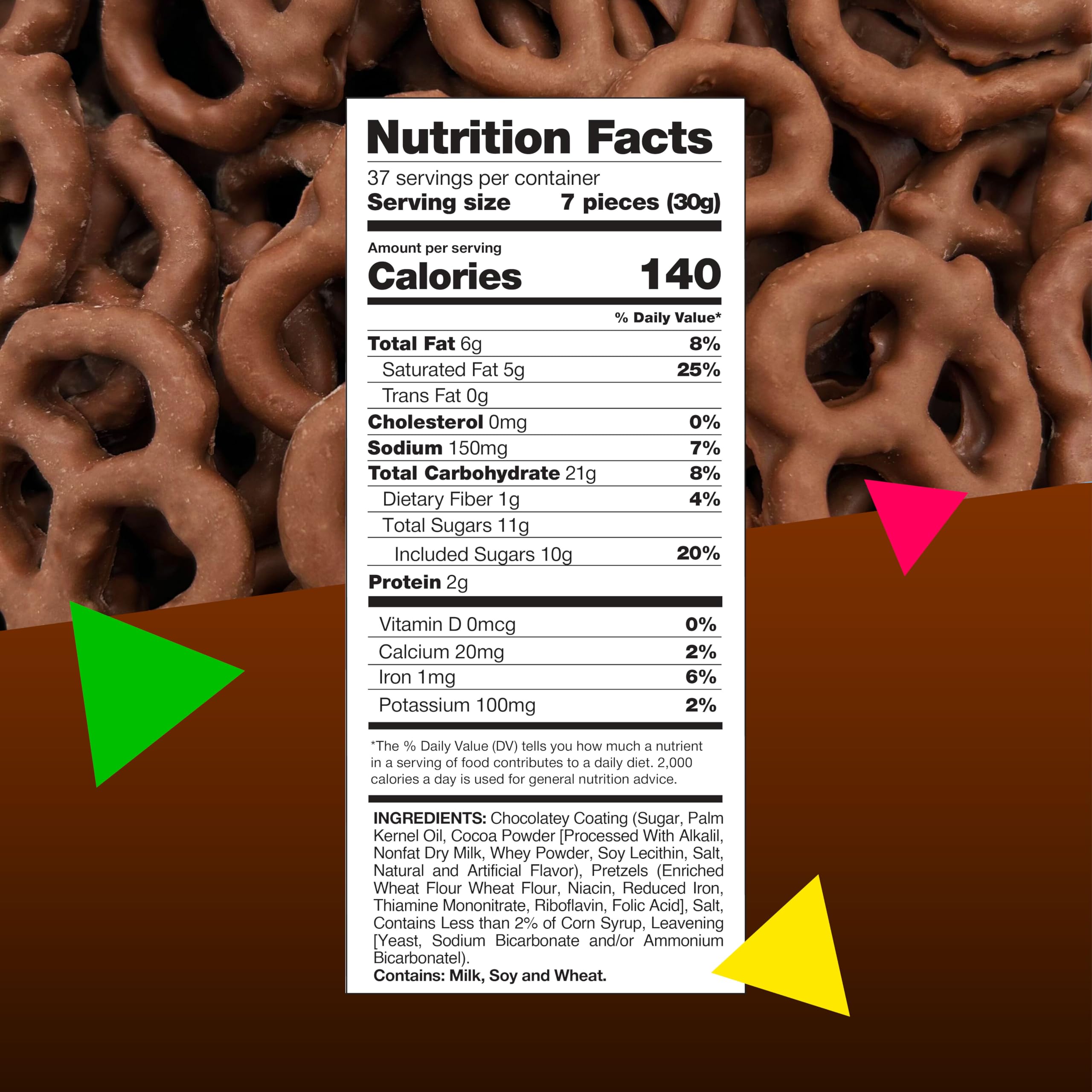 Dark Chocolate Covered Pretzels | 40 Ounce Bag | Salted Pretzels in Mildly Sweet Chocolate Coating