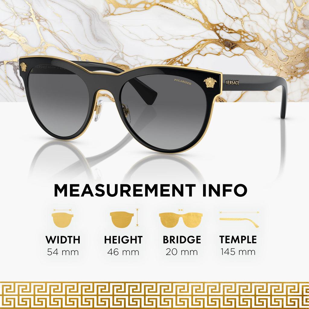 VERSACE VE2198 Phantos Shape Metal Sunglasses 54mm