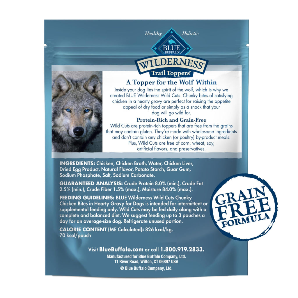 Blue Buffalo Wilderness Wild Cuts Trail Toppers Chunky Bites In Hearty Gravy - Beef - 3 Oz