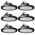 lvsdak UFO LED High Bay Lights 200W 30000LM 5000K 6 Pack with Plug Suitable for Warehouse Workshop Factory Gym Garage Barn AC100-277V