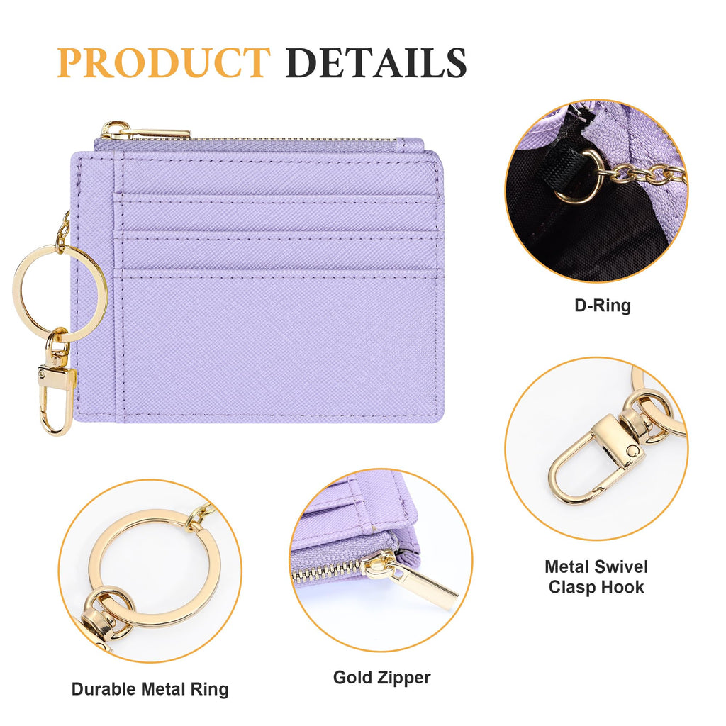 Sodsay Card Case Slim Front Pocket Wallet for Women Credit Card Holder with Keychain | Slim, Credit Card Holder, Front Pocket, with Keychain | Slim