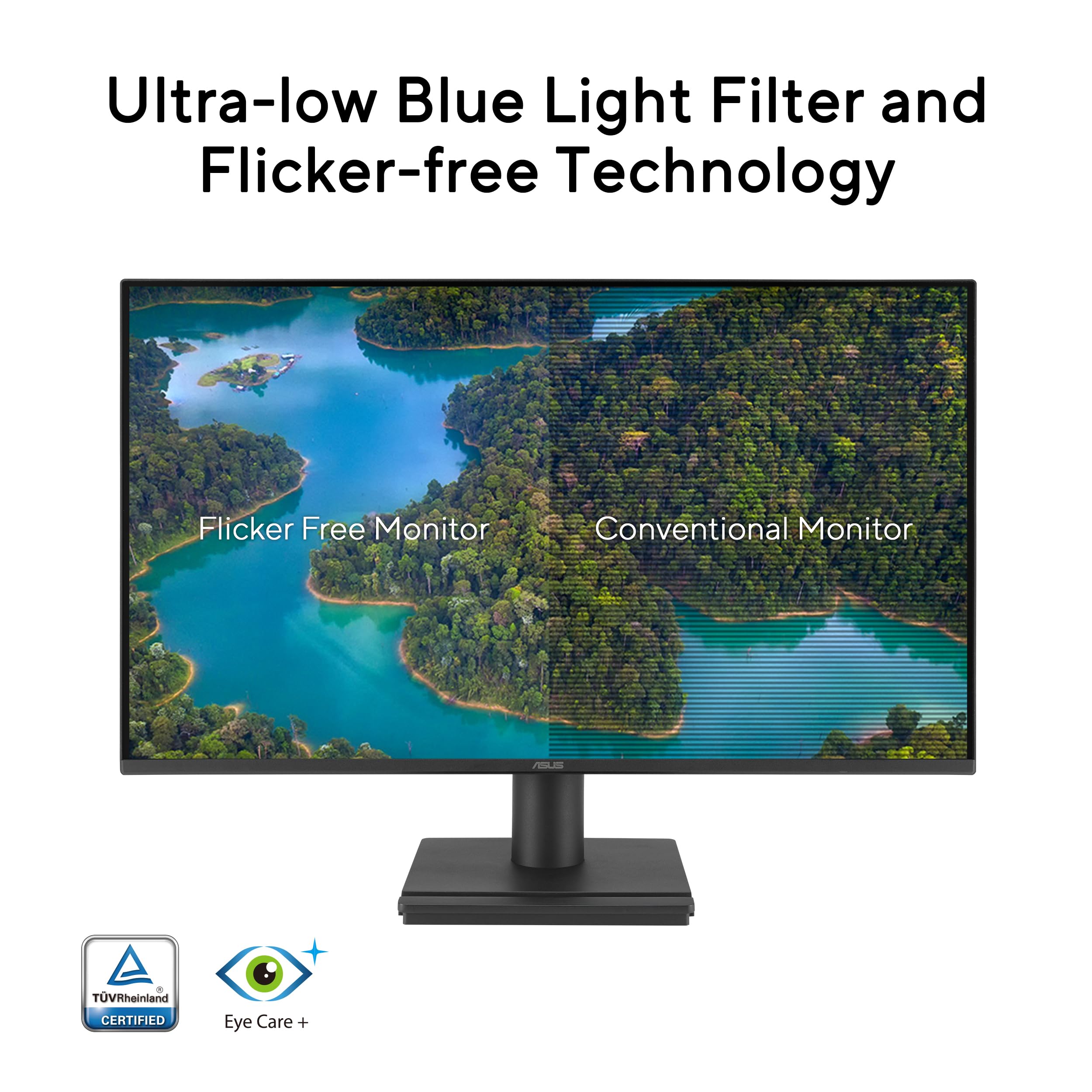 ASUS 22” Eye Care Monitor (VP229QF) – 100Hz, IPS, Full HD, 99% sRGB, Frameless, Adaptive-Sync, DisplayPort, HDMI, Low Blue Light, Flicker Free, Wall Mountable, 3 yr Warranty