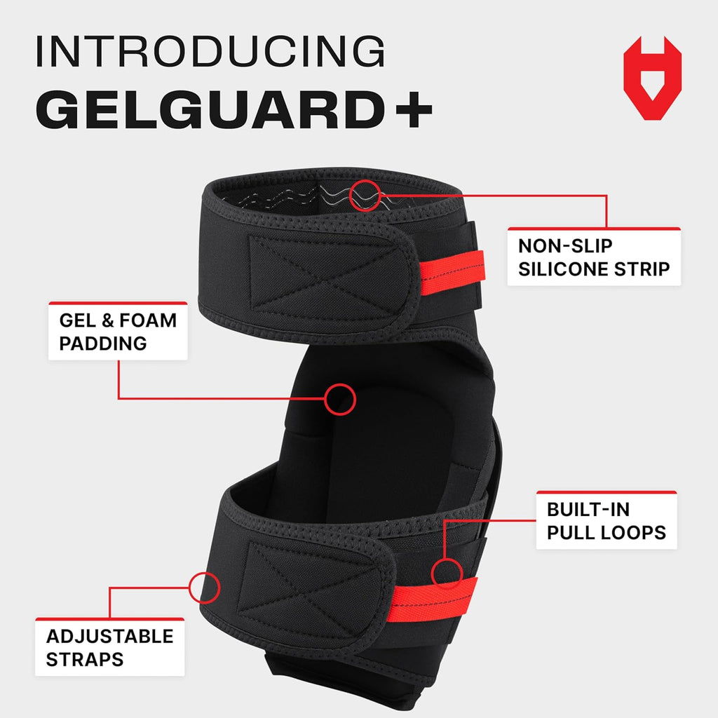 NoCry Professional Gel Knee Pads for Work — Heavy Duty Anti-Slip Cap, Extra Dual-Layer Foam and Cushion, Reinforced Adjustable Non-Slip Straps, Built-in Hangand Pull Loops, Fits Men Women, Black