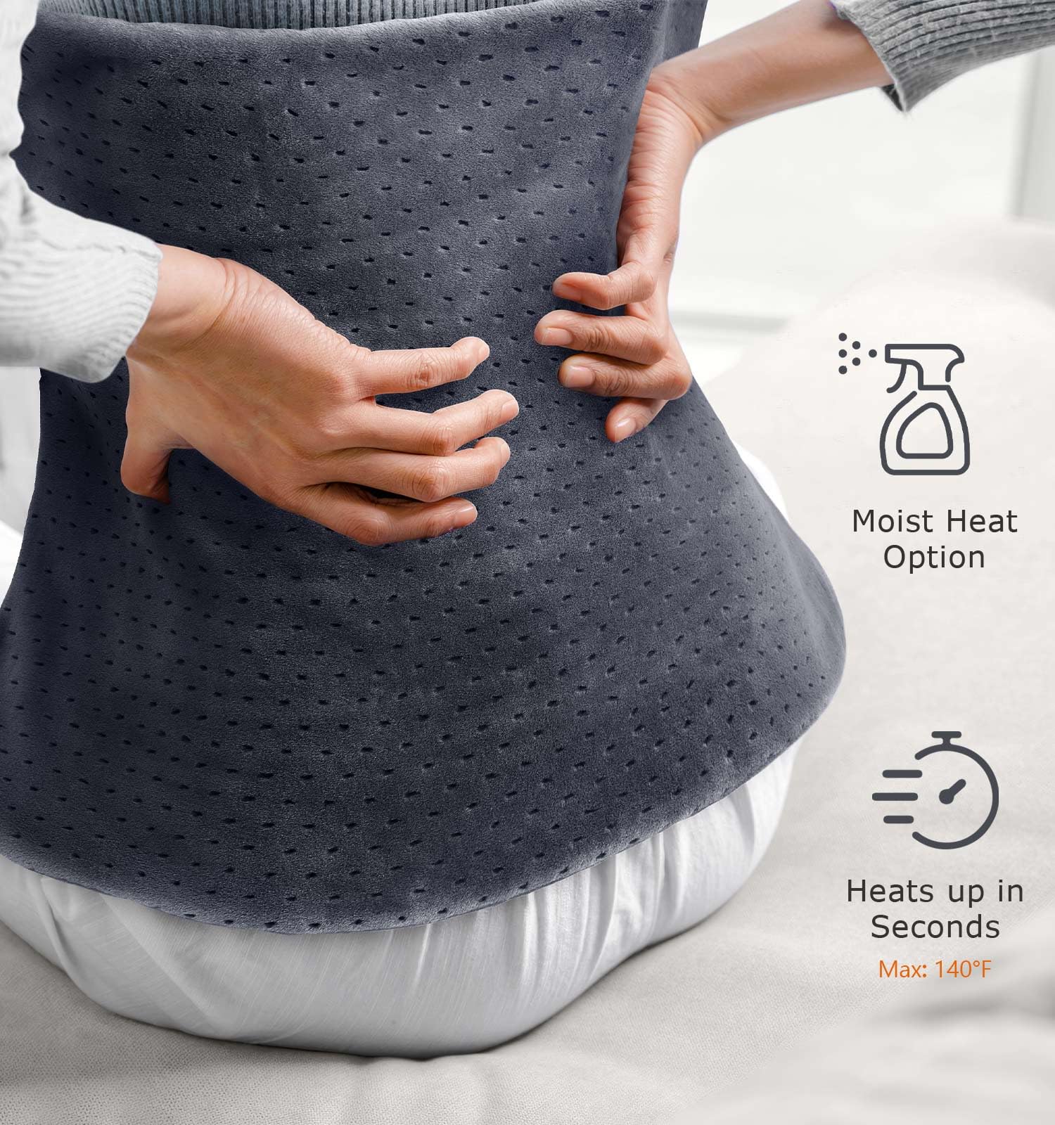 Fathers Day Dad Gifts from Daughter, Heating Pad for Back Pain & Cramps - Ultimate Pain Relief & Versatile Gift for Women, Men - Ideal for Christmas, Soft Machine Wash Fabric, King Size 12"x24"