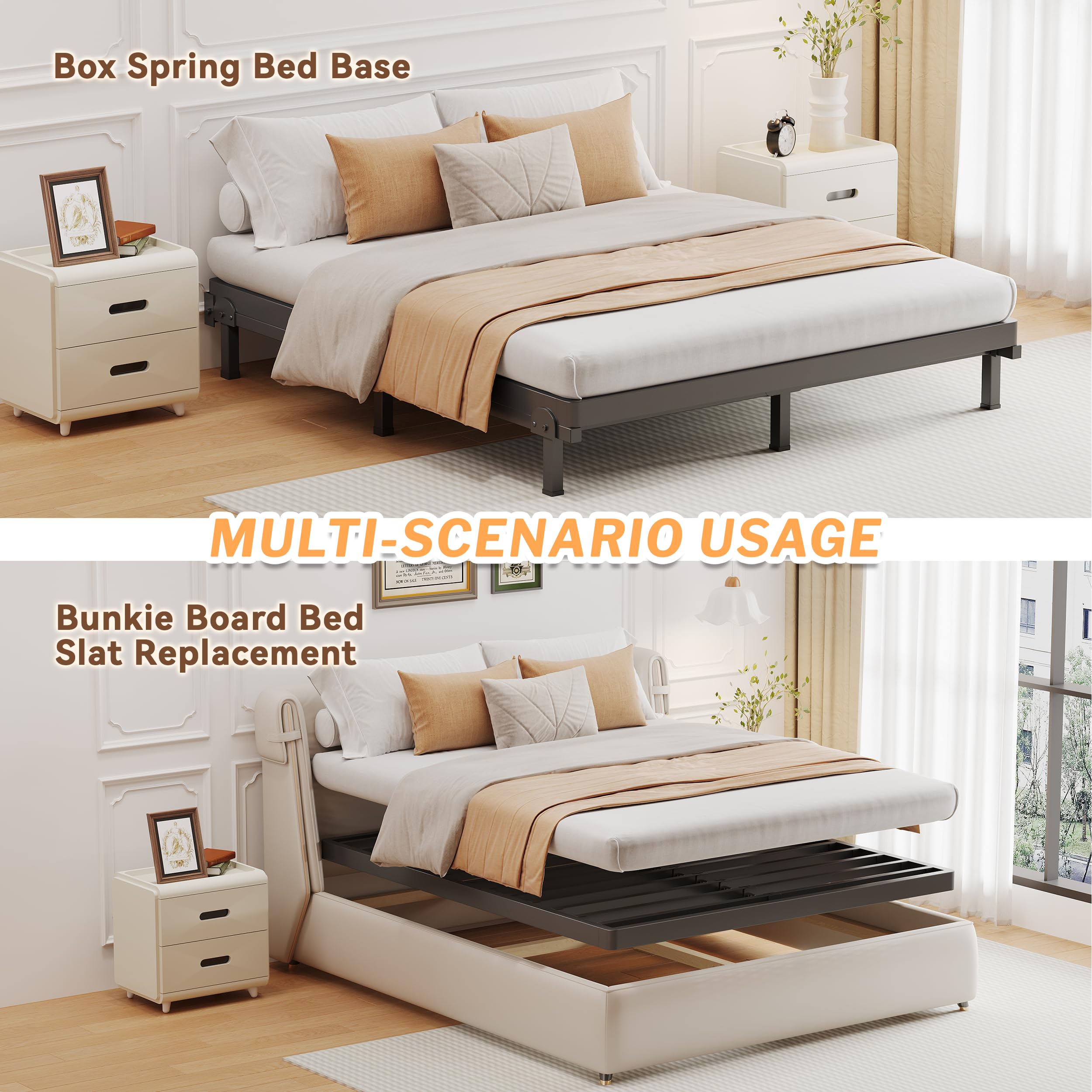 ROIL 10 Inch Twin Box Spring, Heavy Duty Metal Box Spring Mattress Foundation with Fabric Cover, 3500lbs Max Weight Capacity, Easy Assembly, Noise Free, Non-Slip