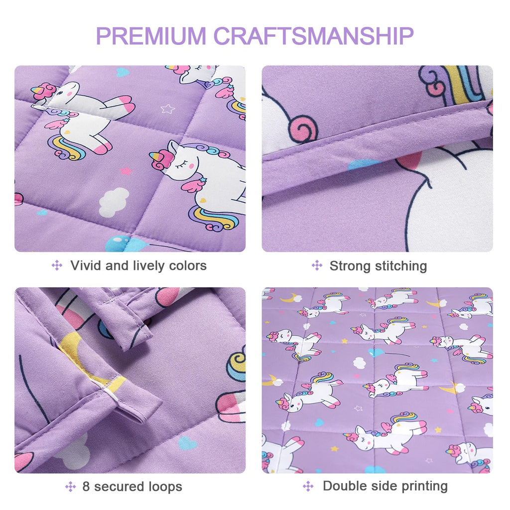 Mr. Sandman Weighted Blanket 3 Pounds Washable, Best for 20-40lb Breathable Cotton Heavy Blanket with Nontoxic Glass Beads - 36" x 48" Cute Cat