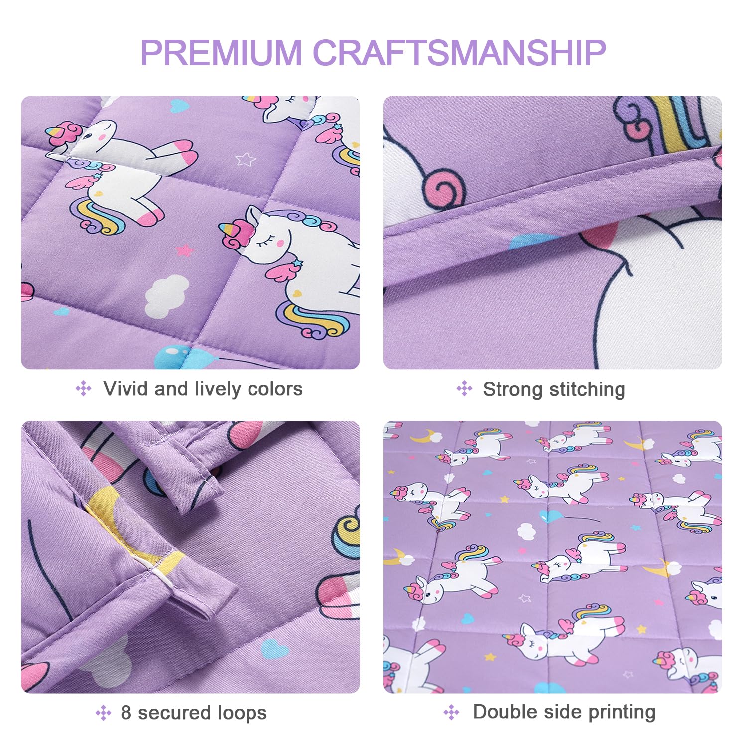 Mr. Sandman Weighted Blanket 3 Pounds Washable, Best for 20-40lb Breathable Cotton Heavy Blanket with Nontoxic Glass Beads - 36" x 48" Cute Cat