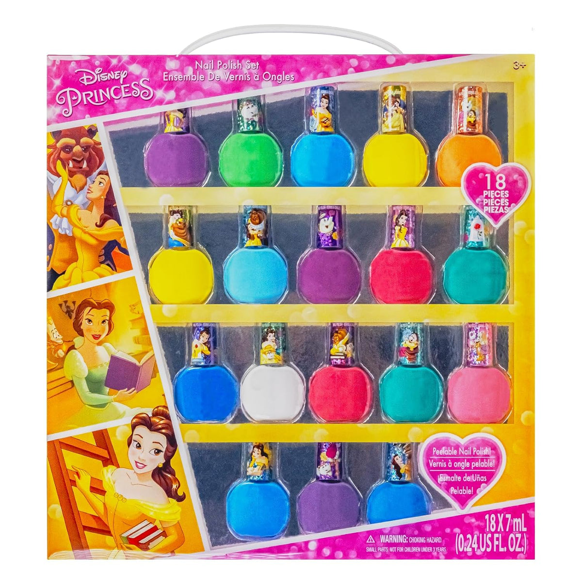 Disney Beauty and the Beast Nail Polish Set, 18-Piece Peel-Off